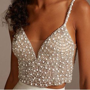 Embellished Spaghetti Strap Wedding Separates Top
